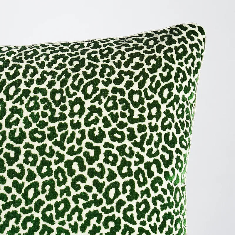 Schumacher Madeleine Velvet Pillow in Emerald