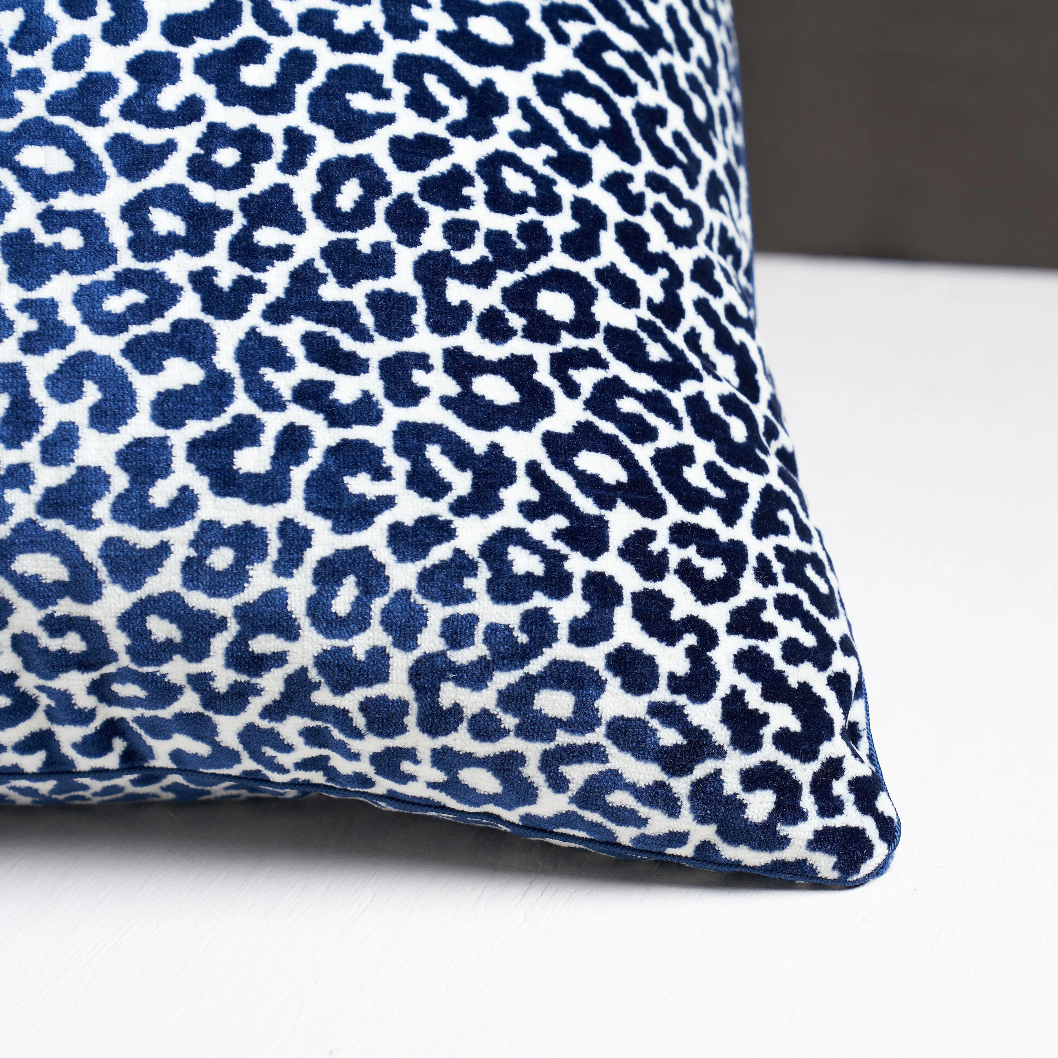 Schumacher Madeleine Velvet Pillow in Midnight