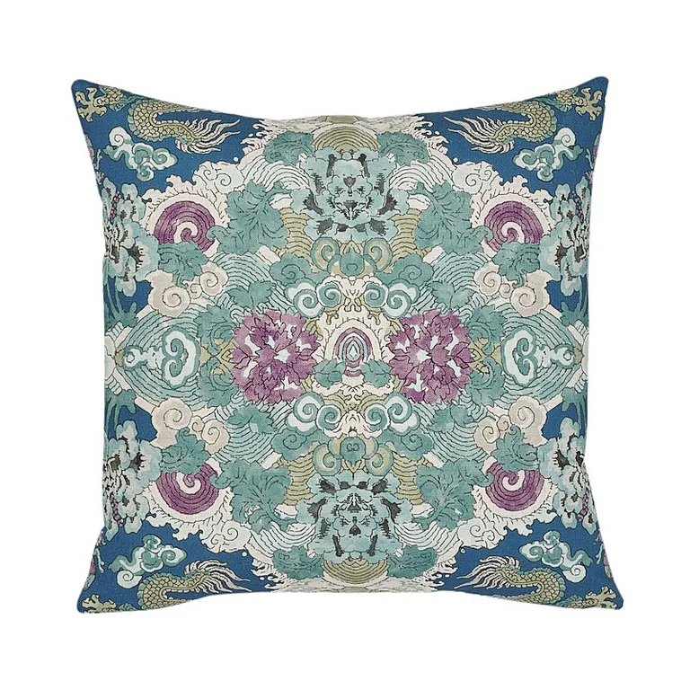 Schumacher Magic Mountain Dragon Pillow in Blue (SO17805004)
