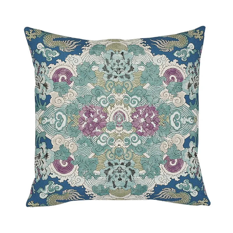 Schumacher Magic Mountain Dragon Pillow in Blue (SO17805004)