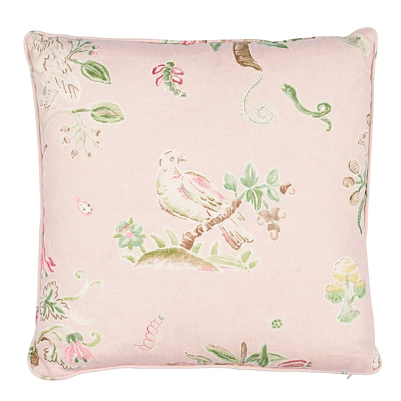 Schumacher Magical Menagerie Pillow in Blush (SO17675405)