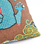 SO17859205 | Magical Ming Dragon Pillow - Brown & Blue Schumacher Magical Ming Dragon Pillow in Brown & Blue (SO17859205)