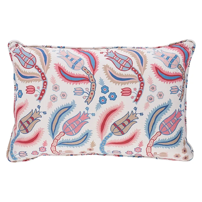 Schumacher Malabar Vine Pillow in Sky & Rose (SO17985113)