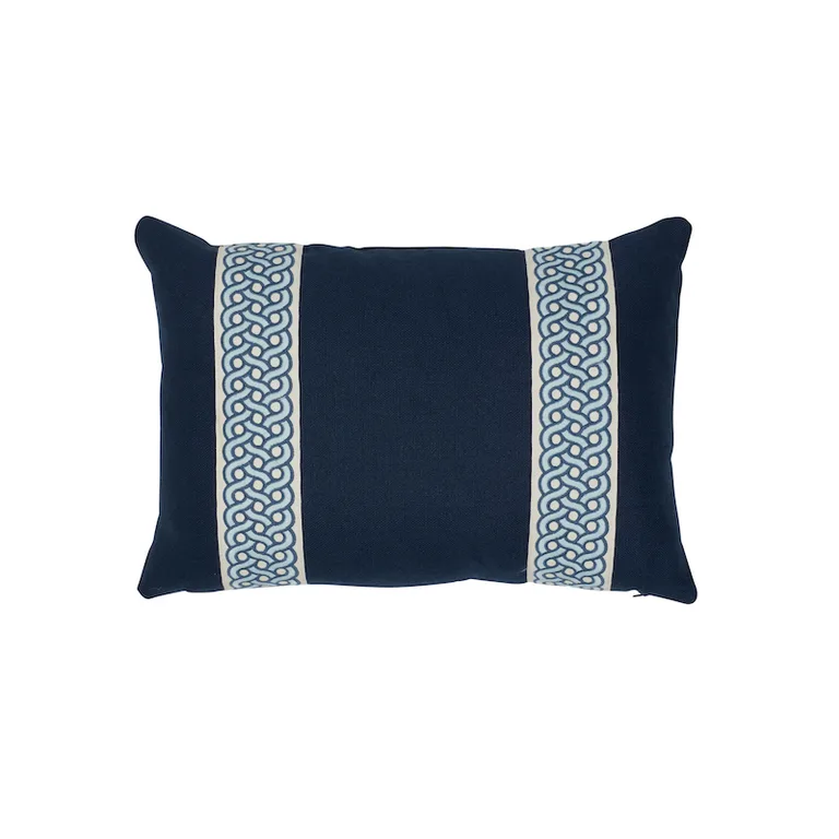 Schumacher Mandeville Pillow in Indigo and Pacific (SO7715315)