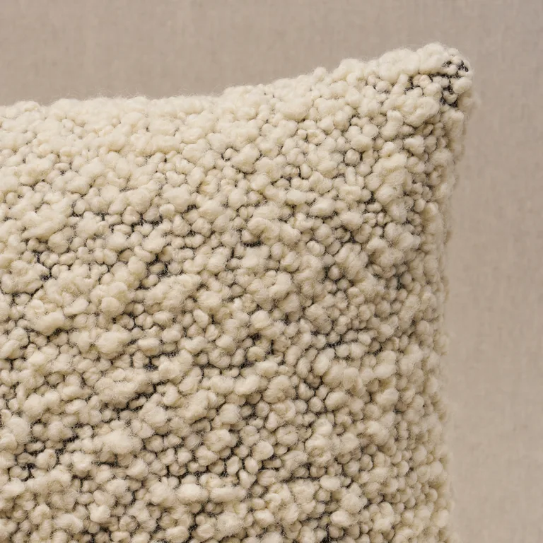 Schumacher Margarete Pillow in Ivory on Charcoal
