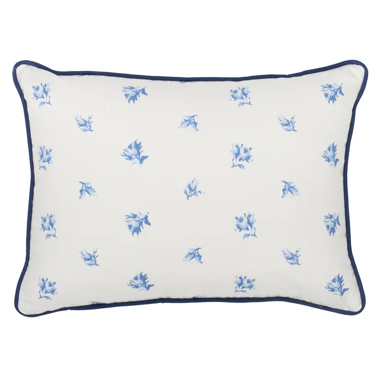 Schumacher Margie Floral Pillow in Porcelain (SO18084012)