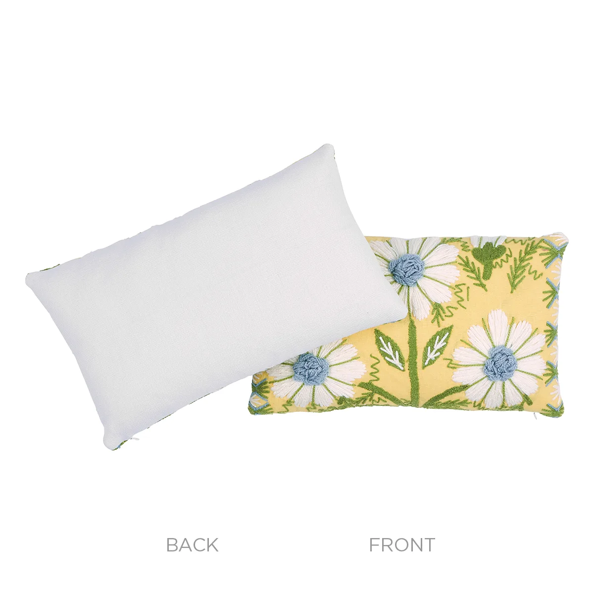 Schumacher Marguerite Embroidery Pillow a in Buttercup (SO723330109)