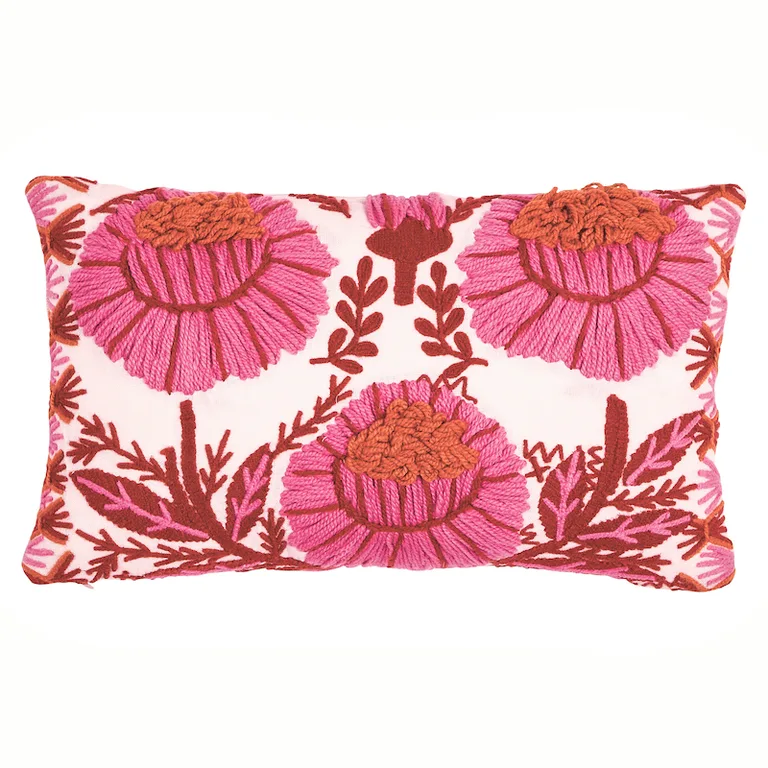 Schumacher Marguerite Embroidery Pillow B in Blossom (SO723310209)