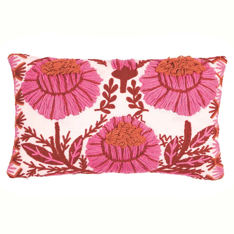 Schumacher Marguerite Embroidery Pillow B in Blossom (SO723310209)