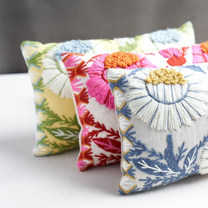 SO723310209 | Marguerite Embroidery Pillow B - Blossom Schumacher Marguerite Embroidery Pillow B in Blossom (SO723310209)