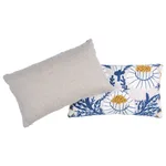 SO723320209 | Marguerite Embroidery Pillow B - Blue & Ochre Schumacher Marguerite Embroidery Pillow B in Blue & Ochre (SO723320209)
