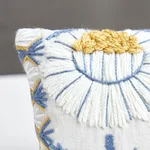 SO723320209 | Marguerite Embroidery Pillow B - Blue & Ochre Schumacher Marguerite Embroidery Pillow B in Blue & Ochre (SO723320209)