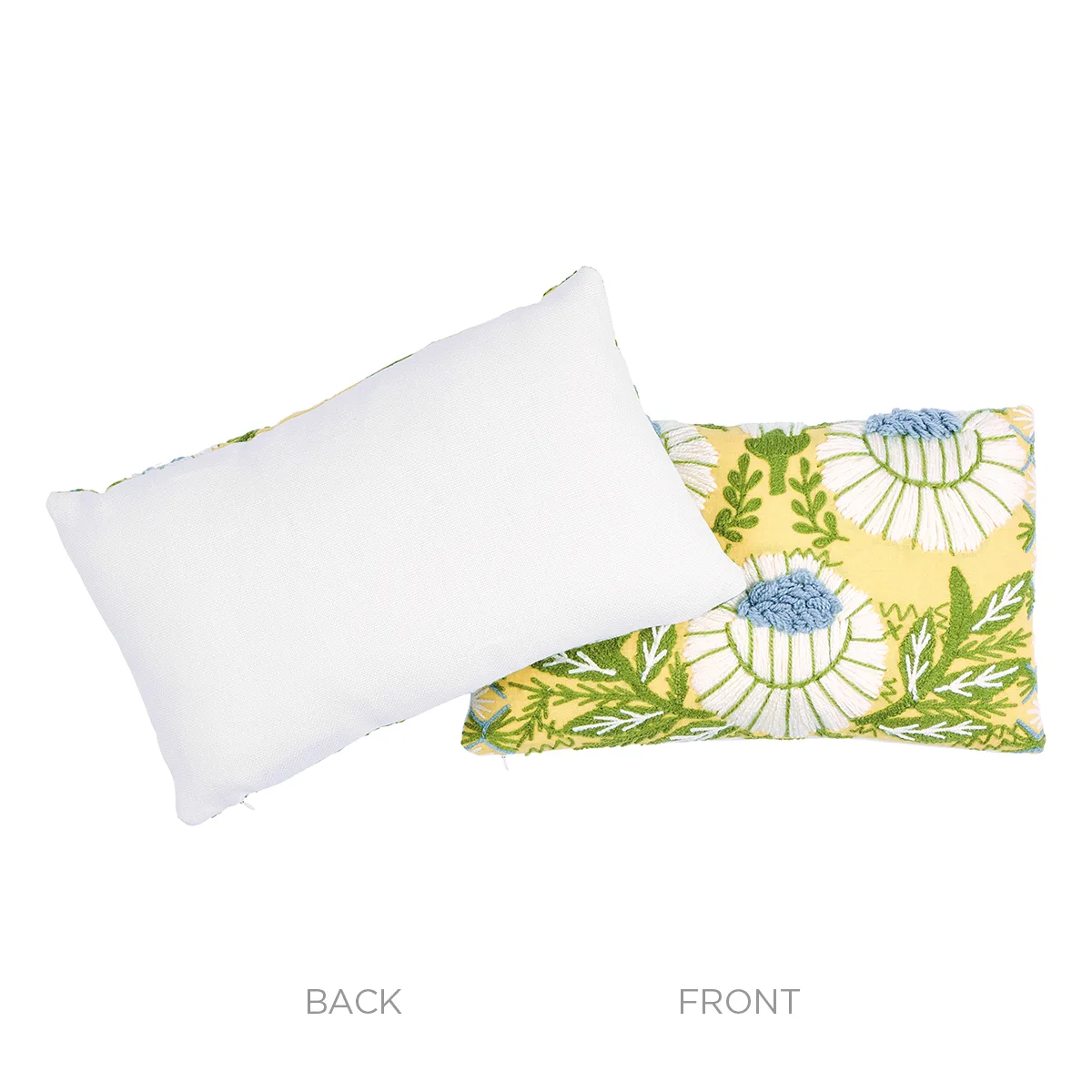 SO723330209 | Marguerite Embroidery Pillow B - Buttercup Schumacher Marguerite Embroidery Pillow B in Buttercup (SO723330209)