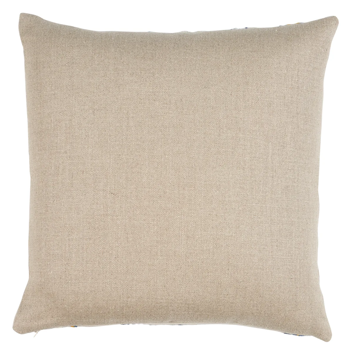 Schumacher Marguerite Embroidery Pillow in Blue & Ochre (SO7233205)