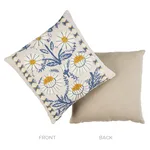 SO7233205 | Marguerite Embroidery Pillow - Blue & Ochre Schumacher Marguerite Embroidery Pillow in Blue & Ochre (SO7233205)