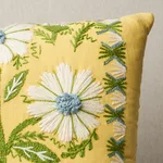 SO7233305 | Marguerite Embroidery Pillow - Buttercup Schumacher Marguerite Embroidery Pillow in Buttercup (SO7233305)