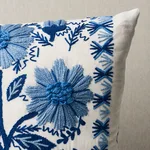 SO7233005 | Marguerite Embroidery Pillow - Sky Schumacher Marguerite Embroidery Pillow in Sky (SO7233005)