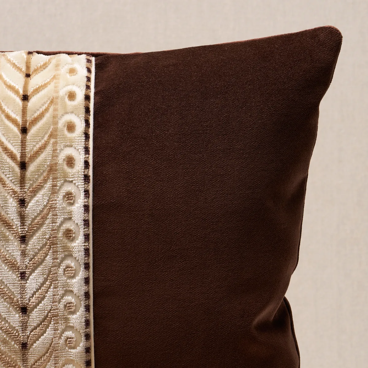 SO7762412 | Marion Velvet Pillow - Sepia Schumacher Marion Velvet Pillow in Sepia (SO7762412)