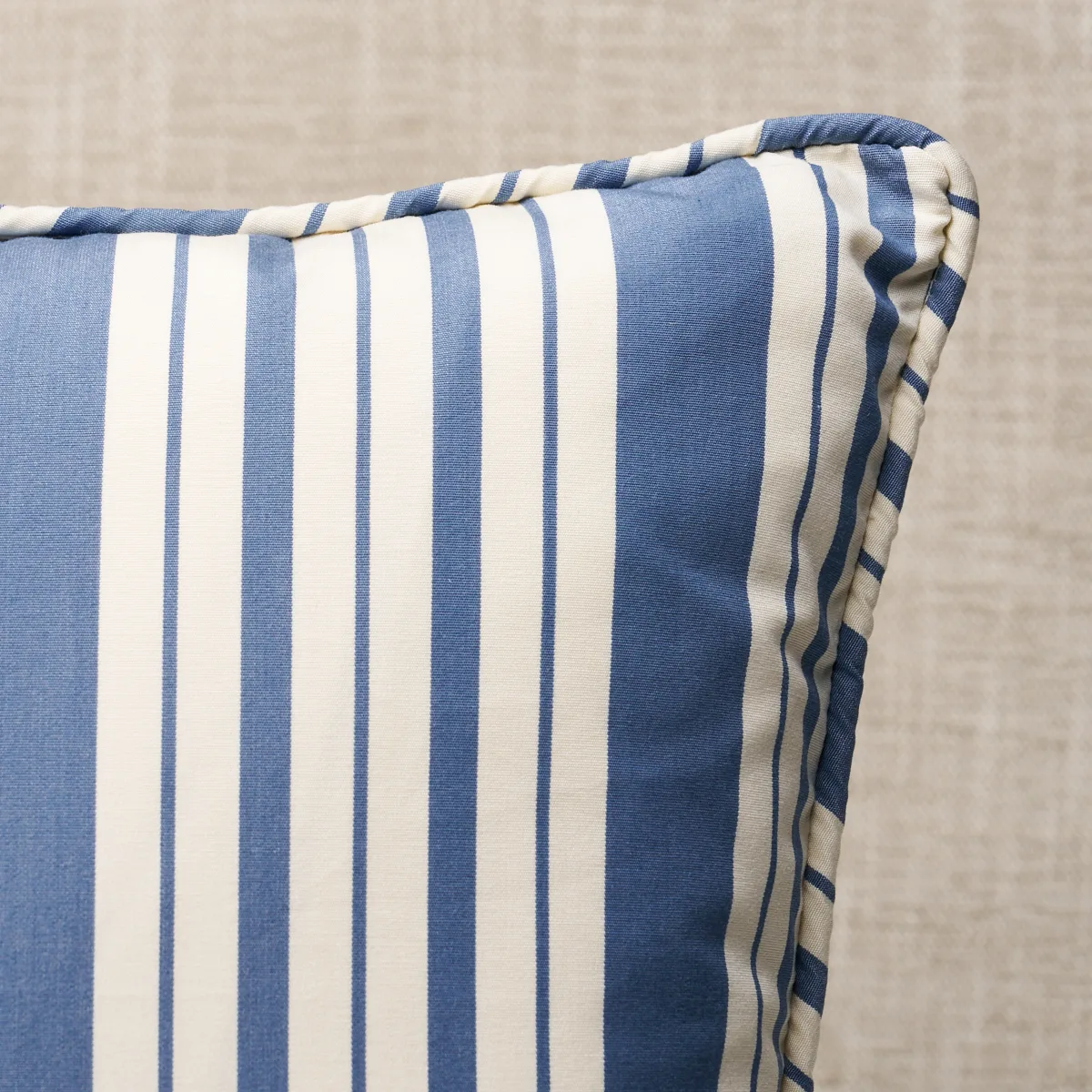 Schumacher Markie Stripe Pillow in Indigo