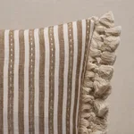 SO18059412 | Mathis Ticking Stripe Pillow - Flax Schumacher Mathis Ticking Stripe Pillow in Flax (SO18059412)