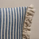 SO18059312 | Mathis Ticking Stripe Pillow - Indigo Schumacher Mathis Ticking Stripe Pillow in Indigo (SO18059312)