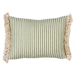 SO18059112 | Mathis Ticking Stripe Pillow - Sage Schumacher Mathis Ticking Stripe Pillow in Sage (SO18059112)
