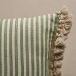 SO18059112 | Mathis Ticking Stripe Pillow - Sage Schumacher Mathis Ticking Stripe Pillow in Sage (SO18059112)