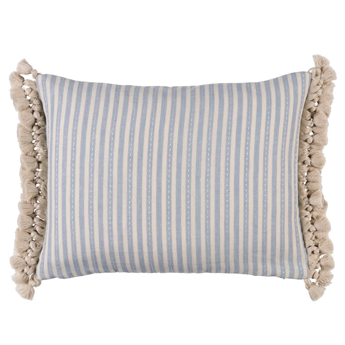 Schumacher Mathis Ticking Stripe Pillow in Sky (SO18059012)