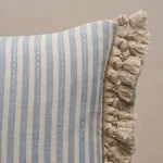 Schumacher Mathis Ticking Stripe Pillow in Sky (SO18059012)