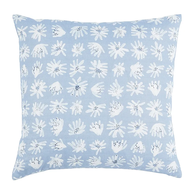 Schumacher Meadow Rock Pillow in Blue