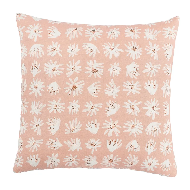 Schumacher Meadow Rock Pillow in Blush