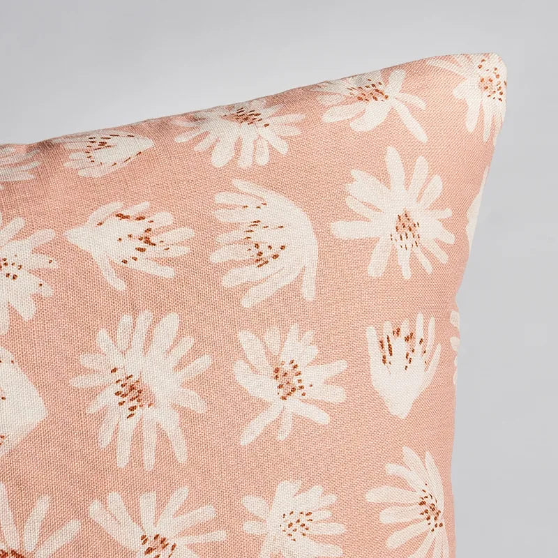 Schumacher Meadow Rock Pillow in Blush