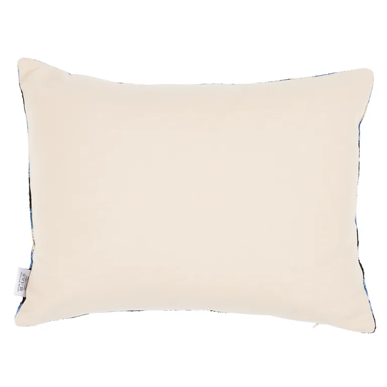 Schumacher Mersin Silk Velvet Pillow in Blue & Black (SOV45438)