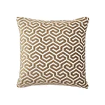 Schumacher Ming Fret Velvet Pillow in Bronze