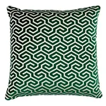 Ming Fret Velvet Pillow - Emerald Schumacher Ming Fret Velvet Pillow in Emerald
