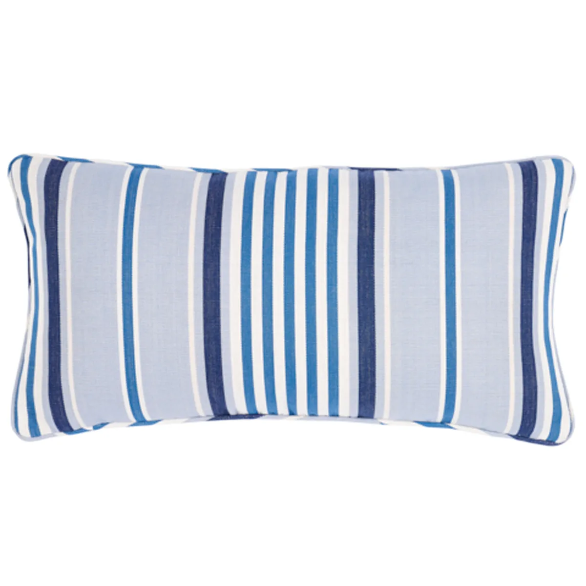 Schumacher Minzer Cotton Stripe Pillow in Blue (SO6601418)