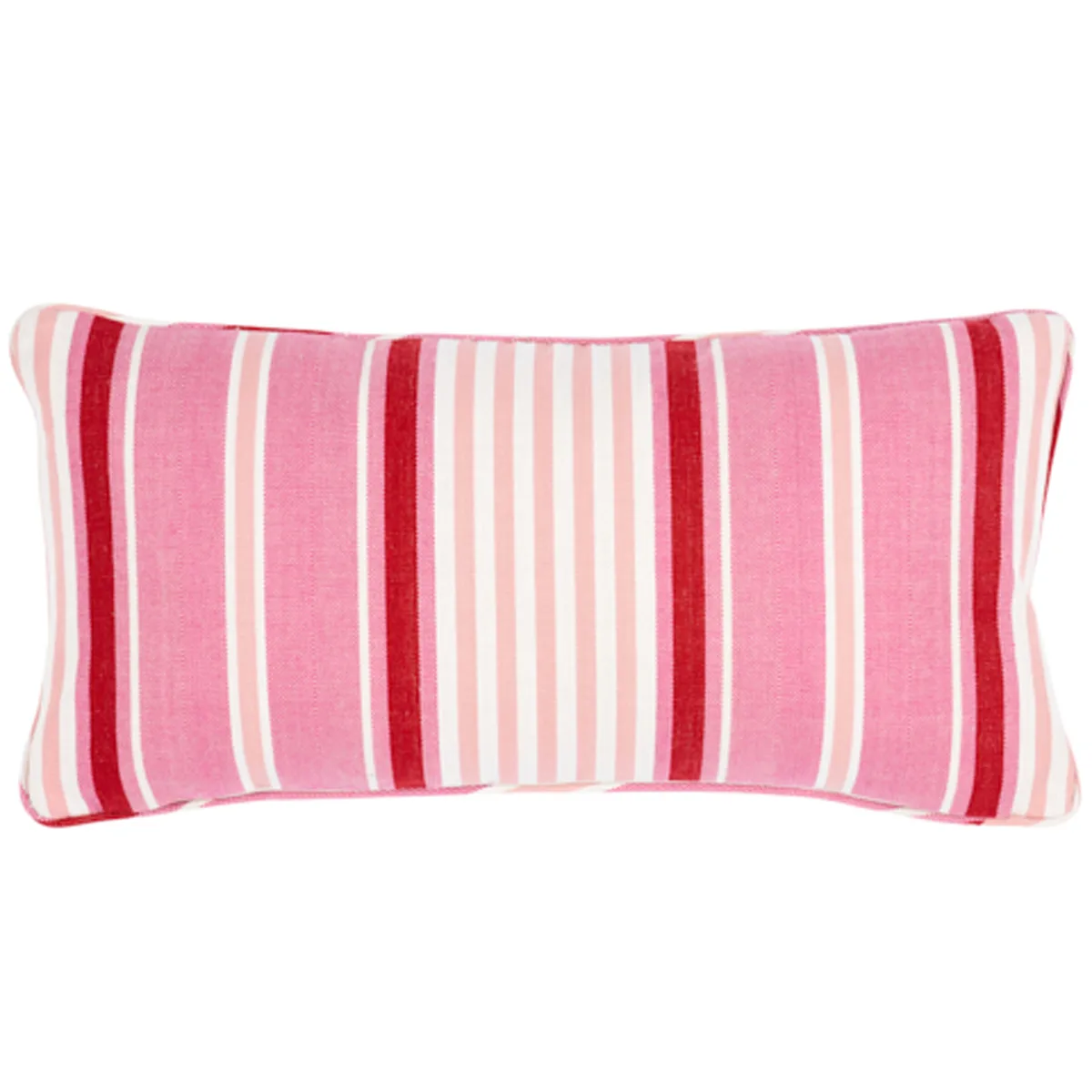 Schumacher Minzer Cotton Stripe Pillow in Pink (SO6601618)