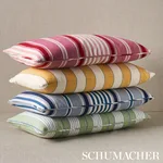 SO6601618 | Minzer Cotton Stripe Pillow - Pink Schumacher Minzer Cotton Stripe Pillow in Pink (SO6601618)