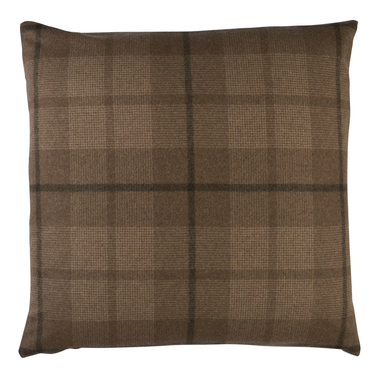 Schumacher Montana Wool Plaid Pillow in Buckskin