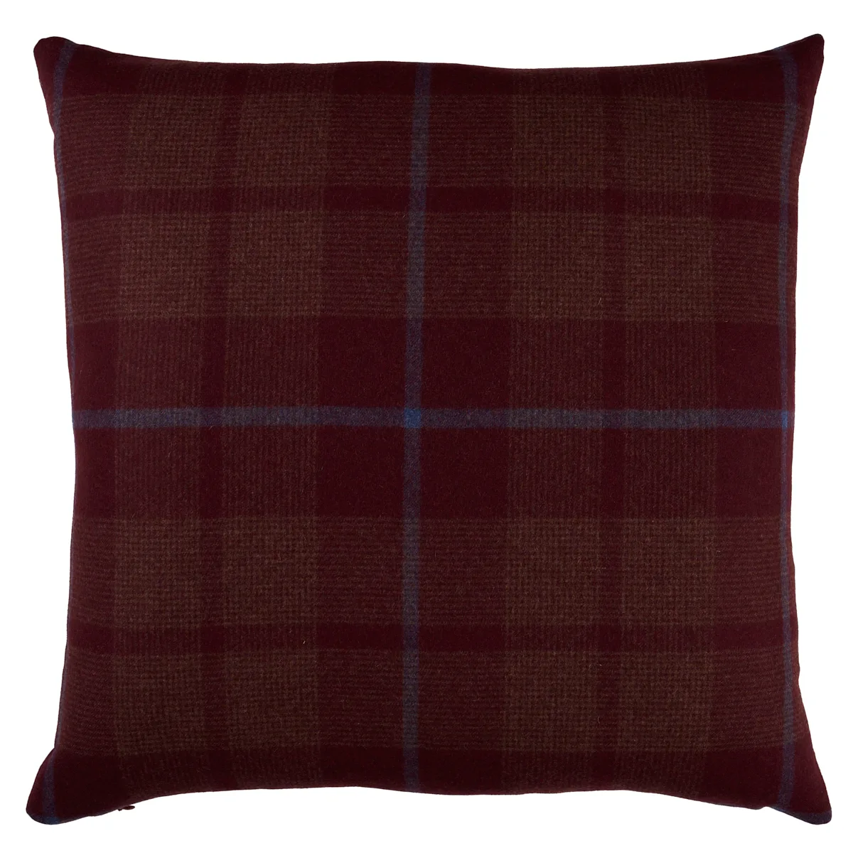Schumacher Montana Wool Plaid Pillow in Burgundy