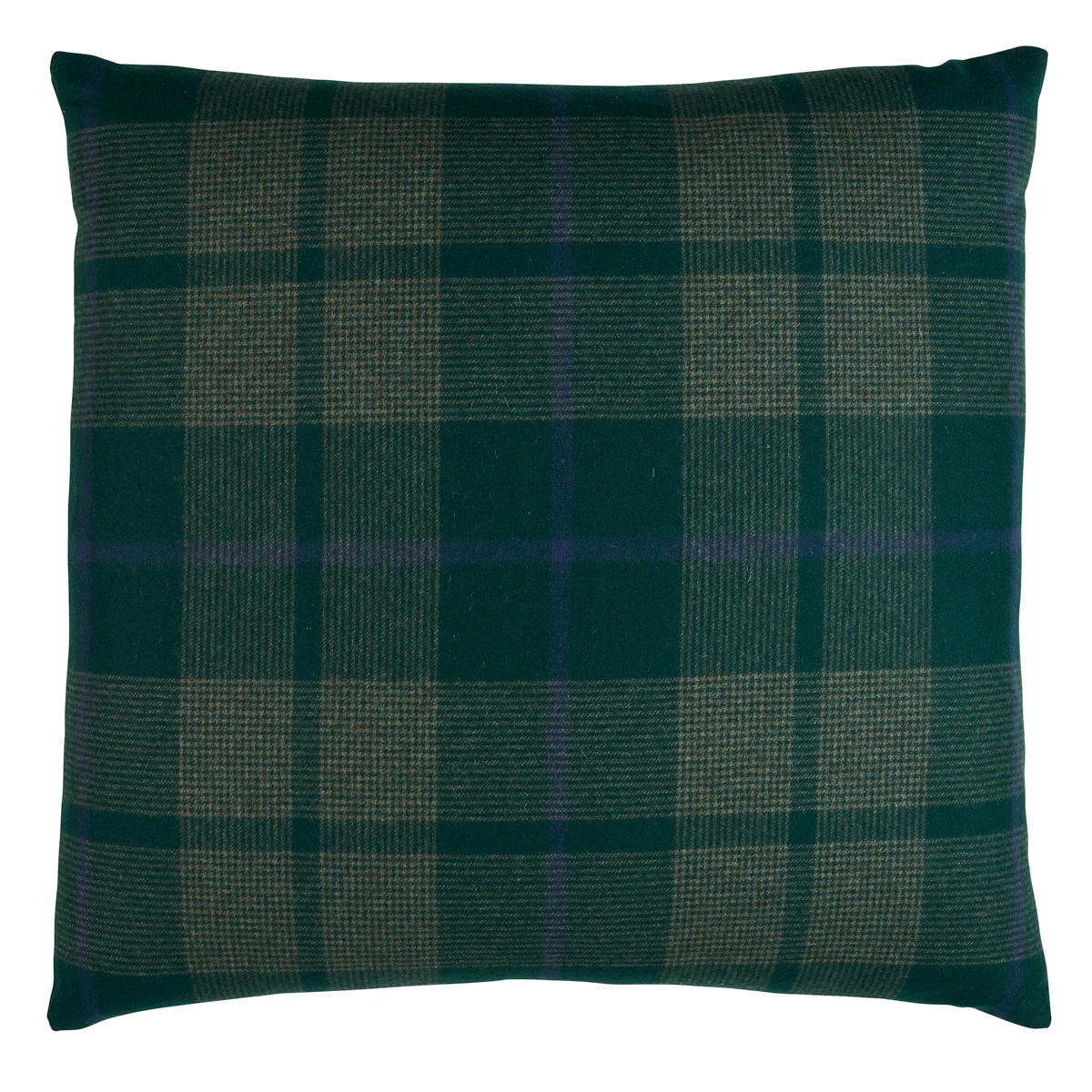 Schumacher Montana Wool Plaid Pillow in Hunter