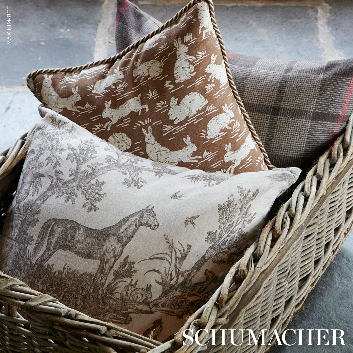 Montana Wool Plaid Pillow - Java Schumacher Montana Wool Plaid Pillow in Java