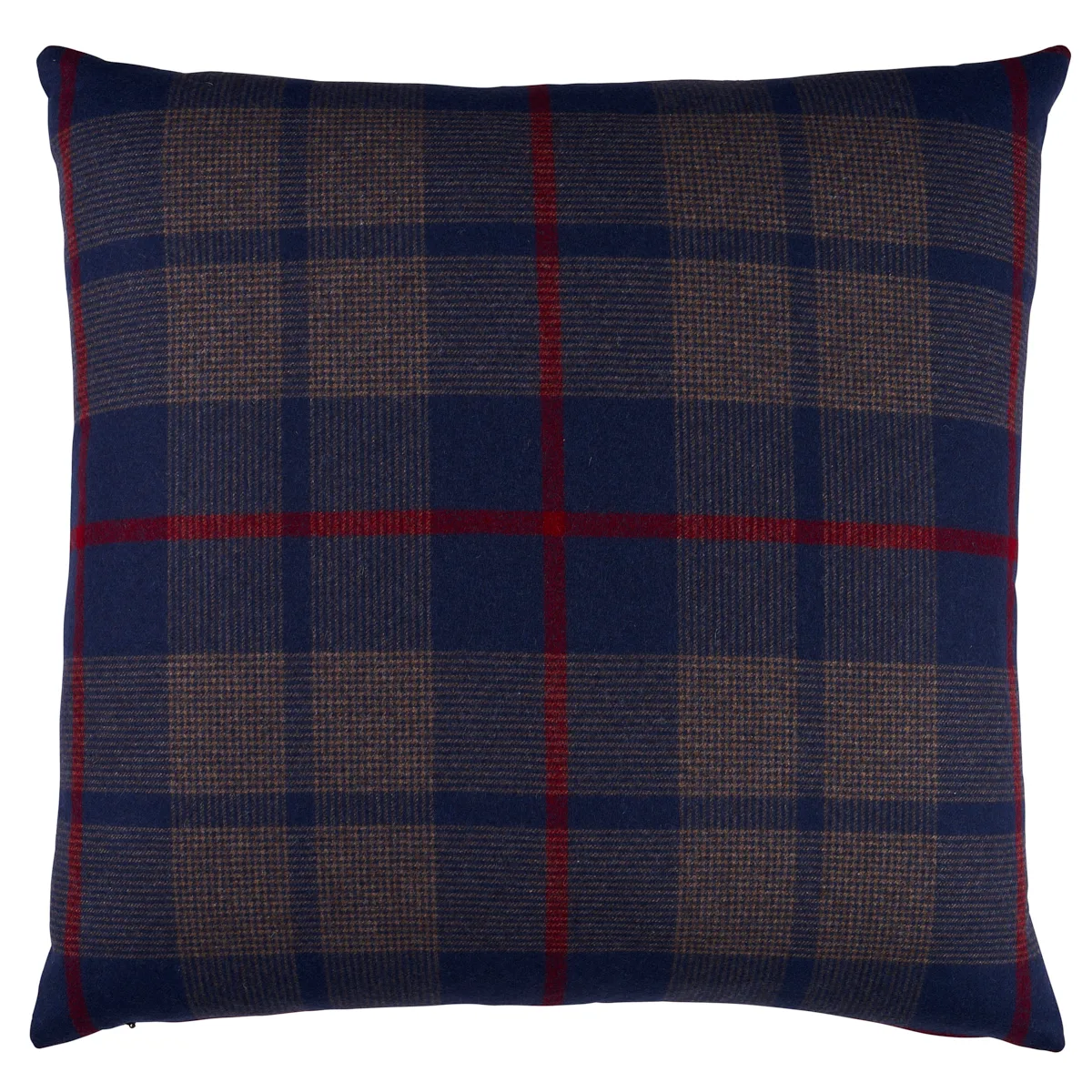 Schumacher Montana Wool Plaid Pillow in Navy