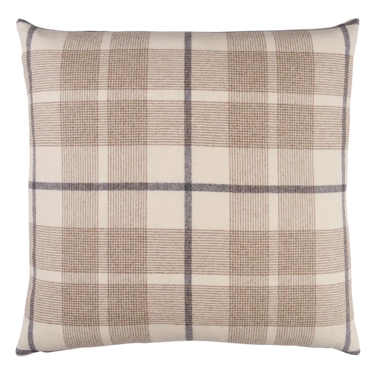 Schumacher Montana Wool Plaid Pillow in Neutral
