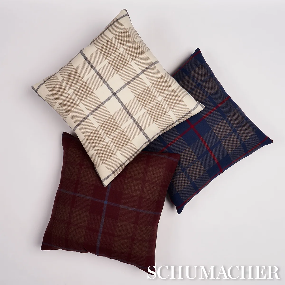 Montana Wool Plaid Pillow - Neutral Schumacher Montana Wool Plaid Pillow in Neutral