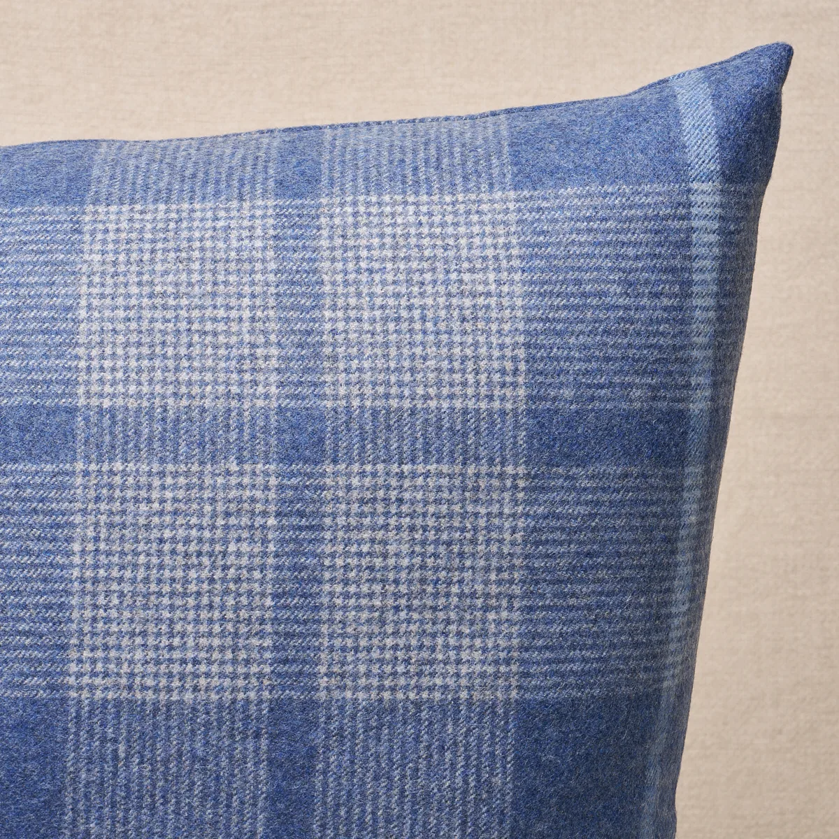 Schumacher Montana Wool Plaid Pillow in Slate