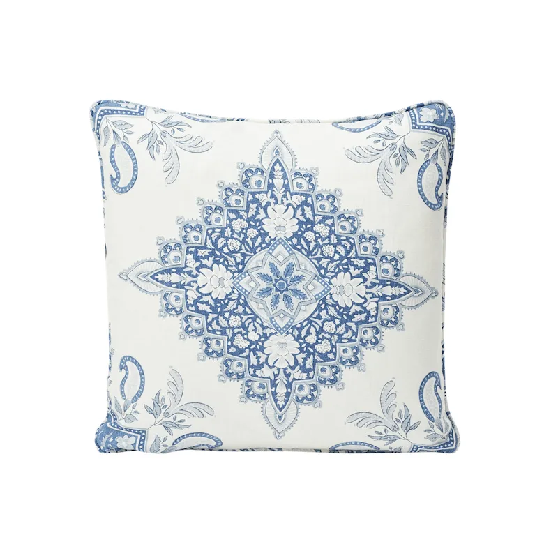 Schumacher Montecito Medallion Pillow in Indigo