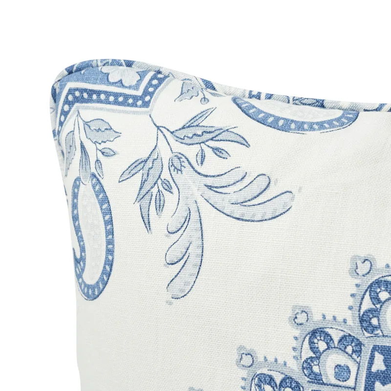 Schumacher Montecito Medallion Pillow in Indigo