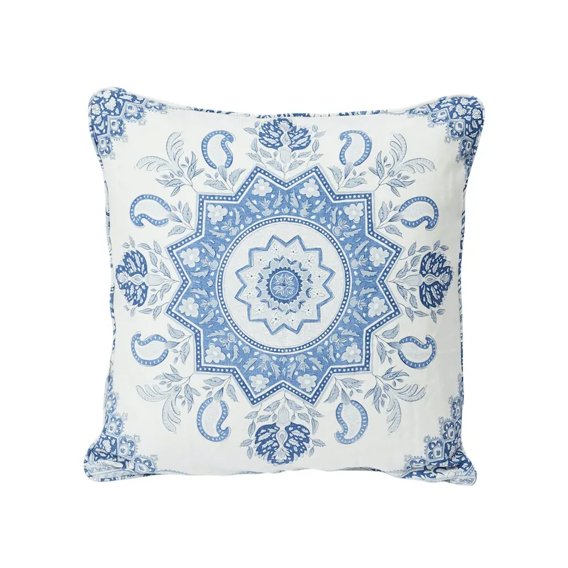 Montecito Medallion Pillow - Indigo Schumacher Montecito Medallion Pillow in Indigo