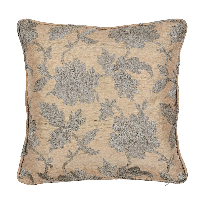 Schumacher Moon Garden Pillow in Pewter (SO6685004)